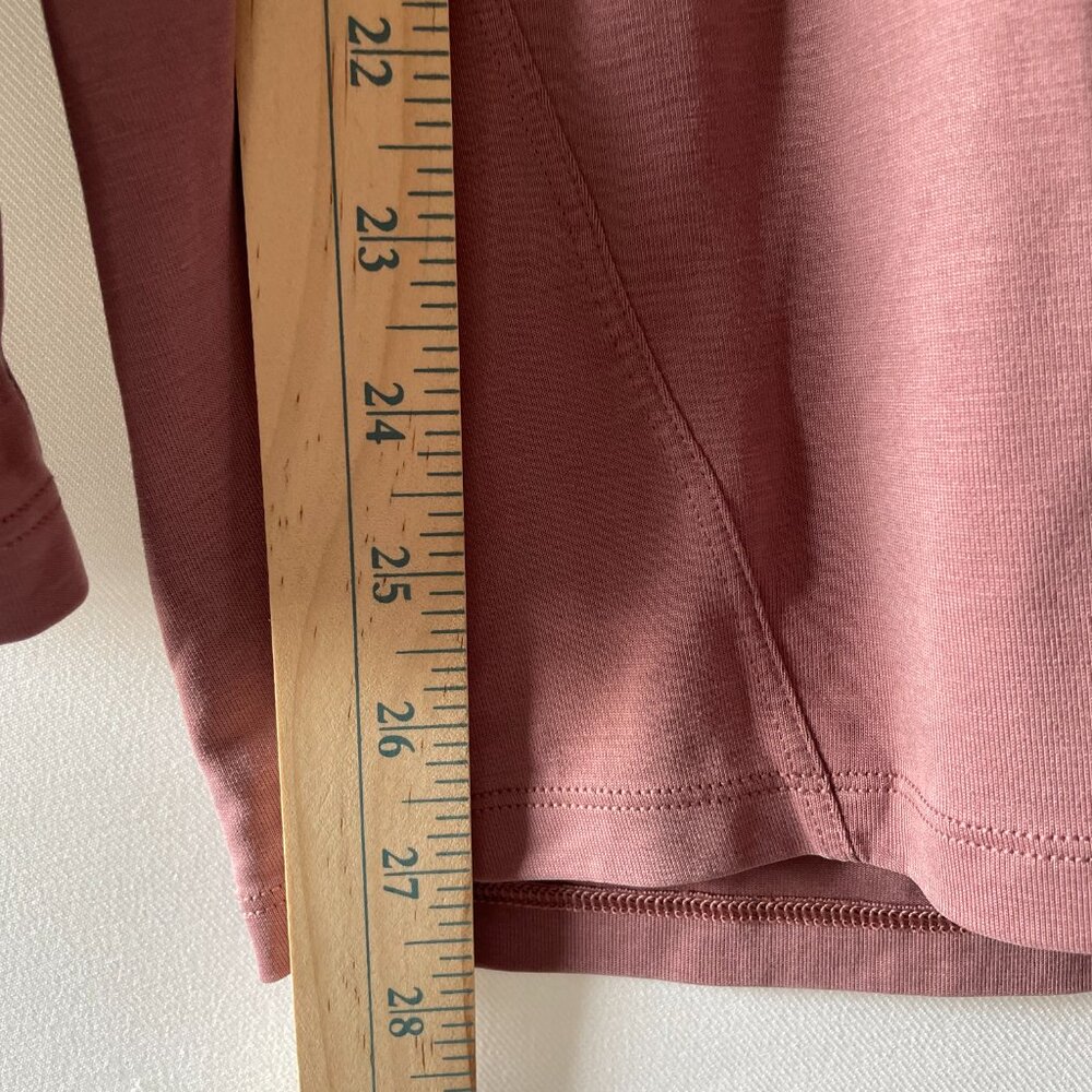 Lululemon Womens Dusty Rose Pink Side Ruched Minimalist Modern Cozy Top Size 8 - Picture 5 of 9